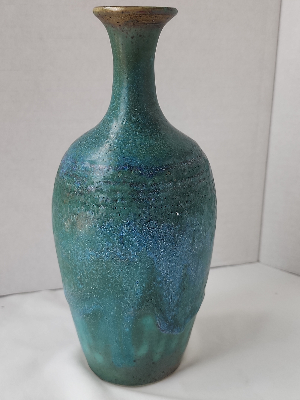 Vintage Studio Art Pottery Signed M Cox 1970's MCM Studio Art Pottery Vase
